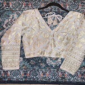 Cream and Gold Saree Blouse